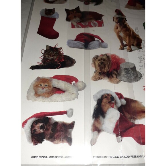 Current Inc Festive Photo Animal Stickers 46 Christmas Pets Holiday Stationery - Picture 2 of 8